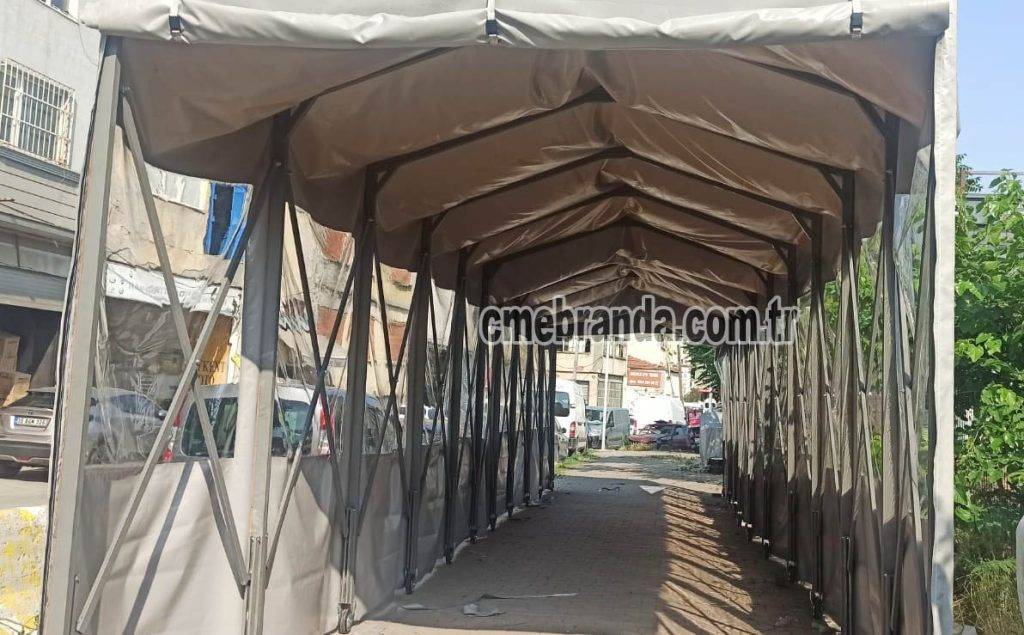Şeffaf Brandalı Akordiyon tünel çadır